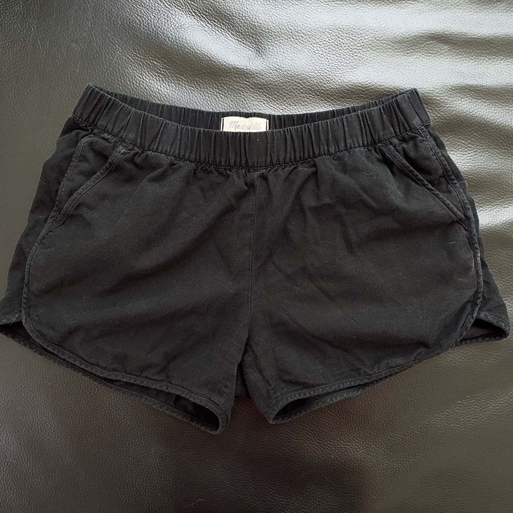 2 pairs Madewell Pull-on Shorts (black and green)